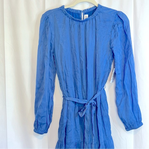 BELLA DAHL Tiered Mini Dress W/ Belt In Pacific Sea Size S NWT - Picture 10 of 11